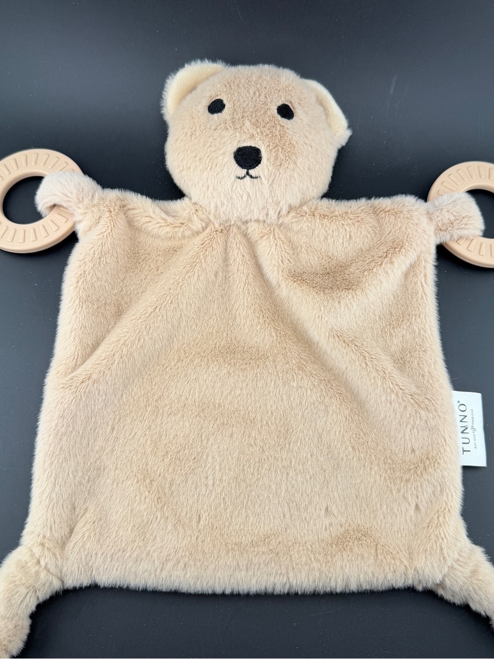 Bella Tunno Lovey Bernie Bear Teething Toy Rattle Silicone Rings Baby Plush 10”